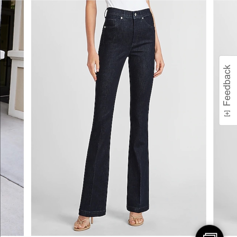 Express High Waisted Dark Wash Bootcut Jeans